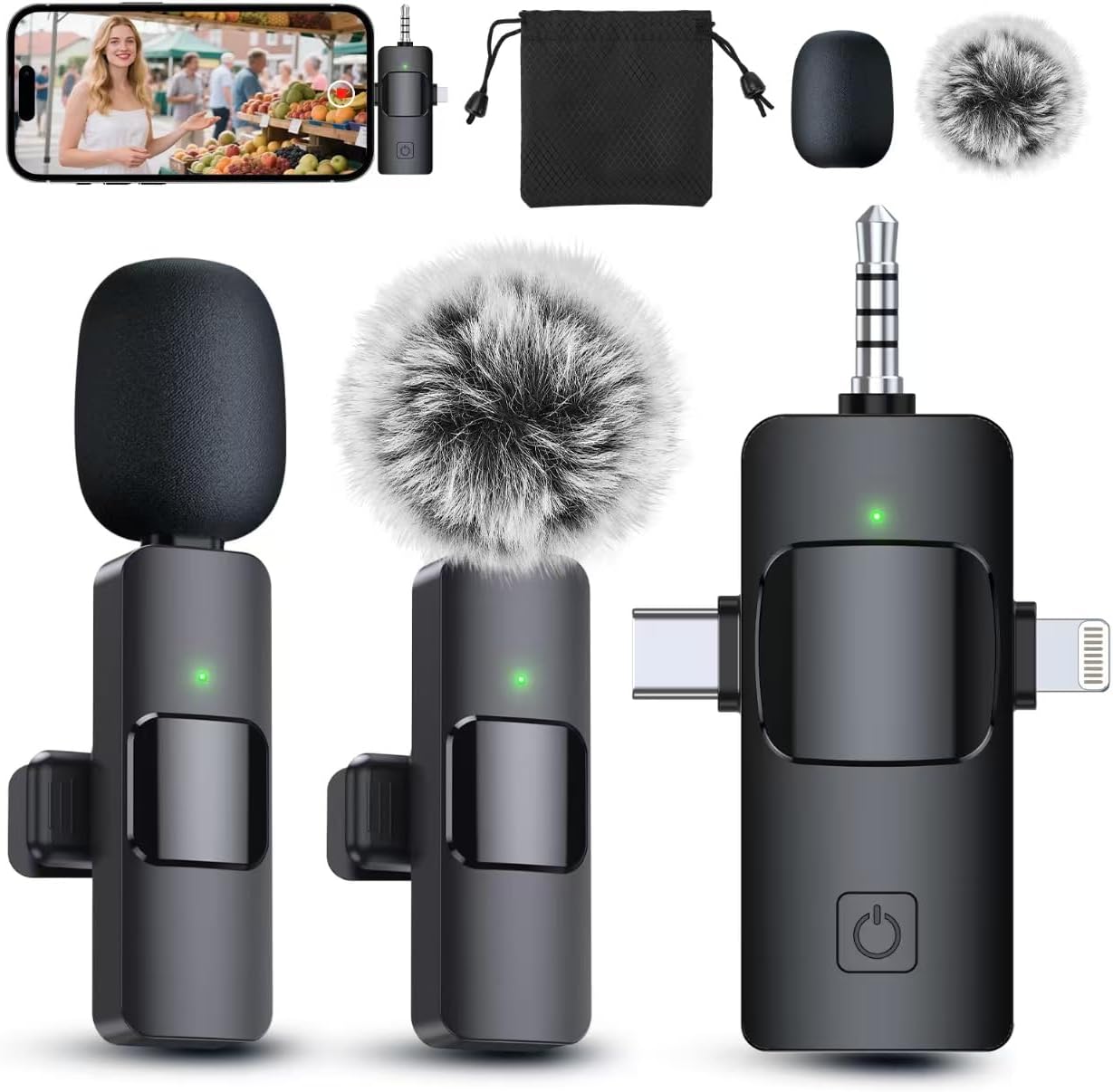 PQRQP Wireless Lavalier Microphone