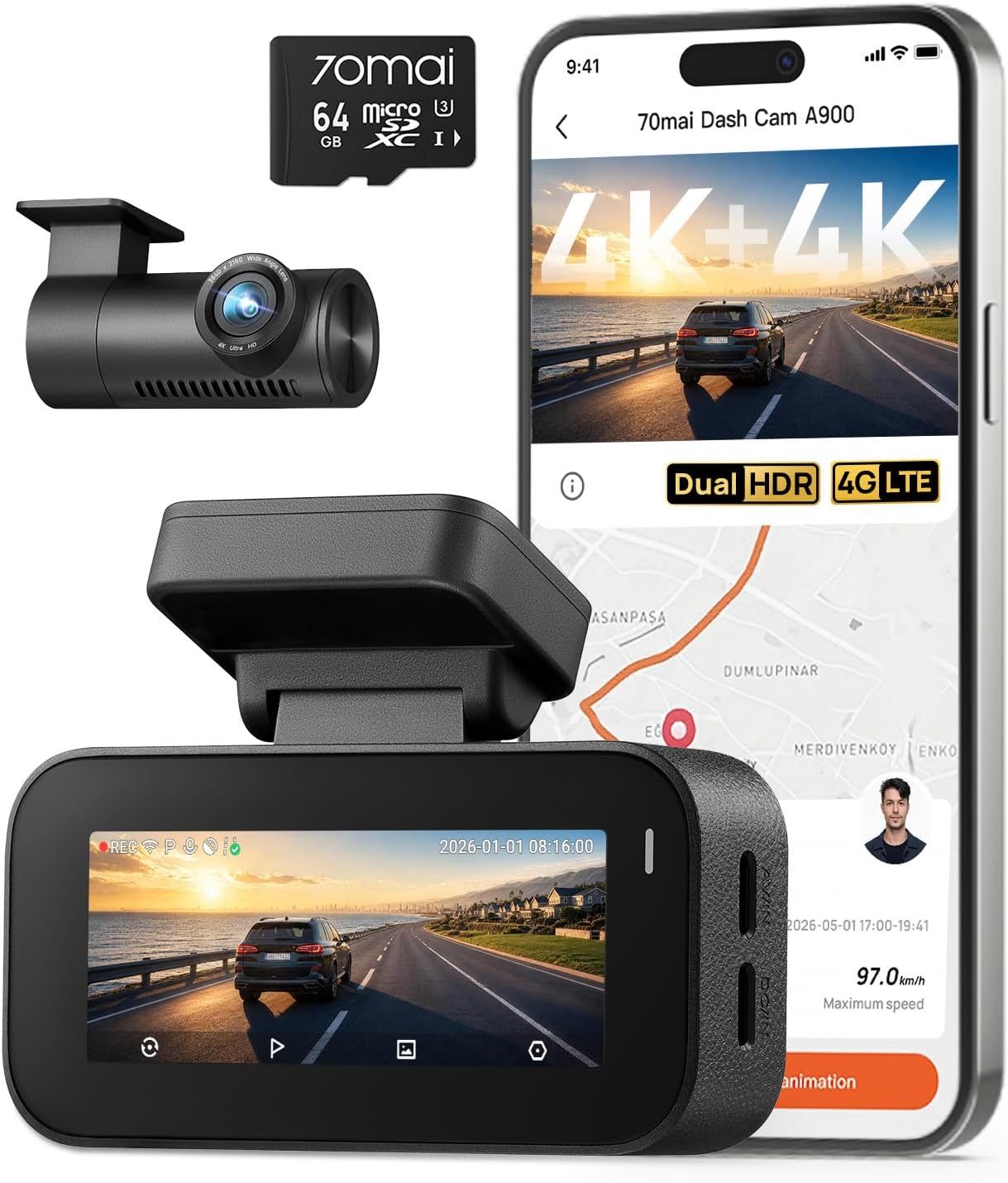 70mai A900 4K Dash Cam
