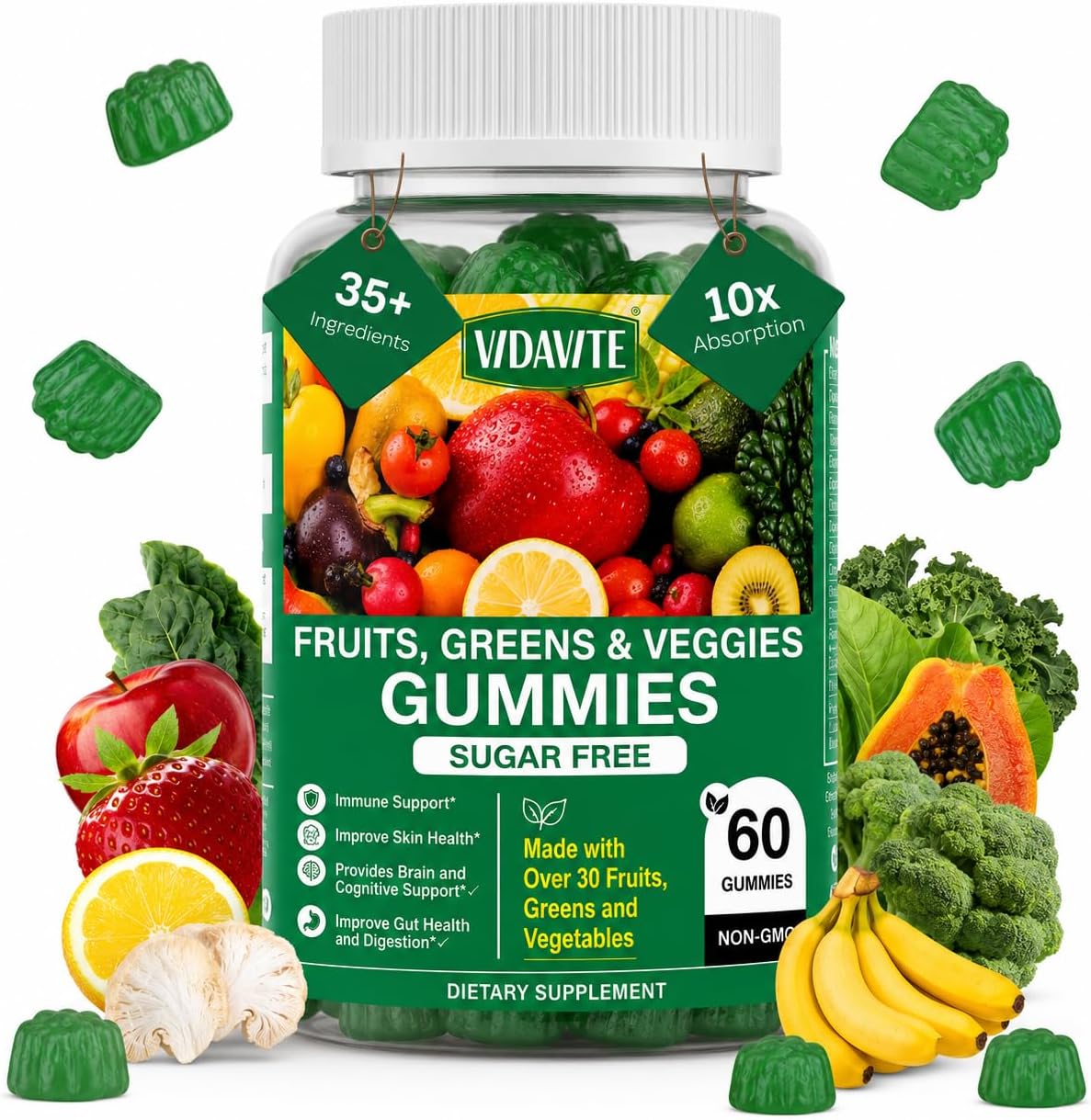 VIDAVITE Sugar-Free Fruit & Veggie Gummies