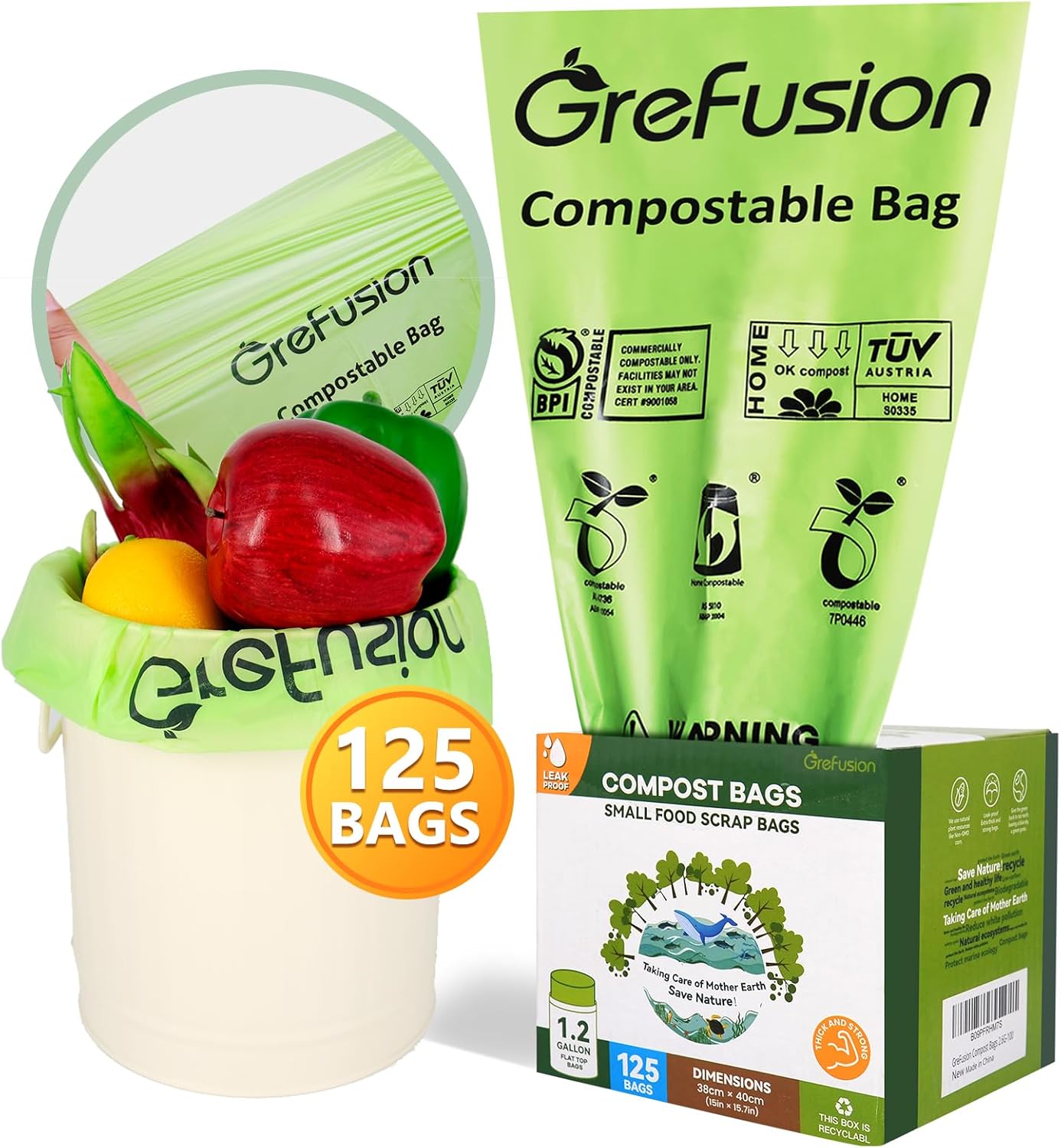 GreFusion Compostable Bags 1.2 Gallon