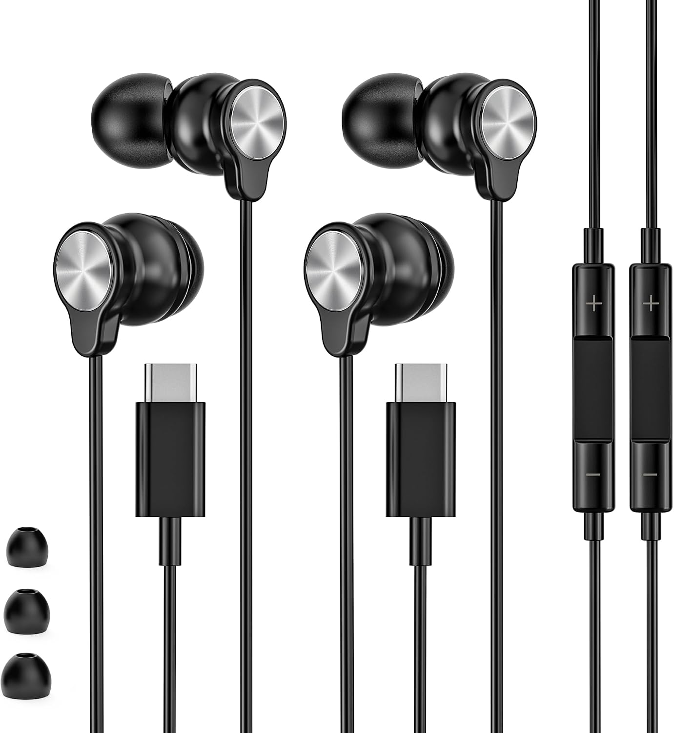 2 Pack USB C Wired Earbuds