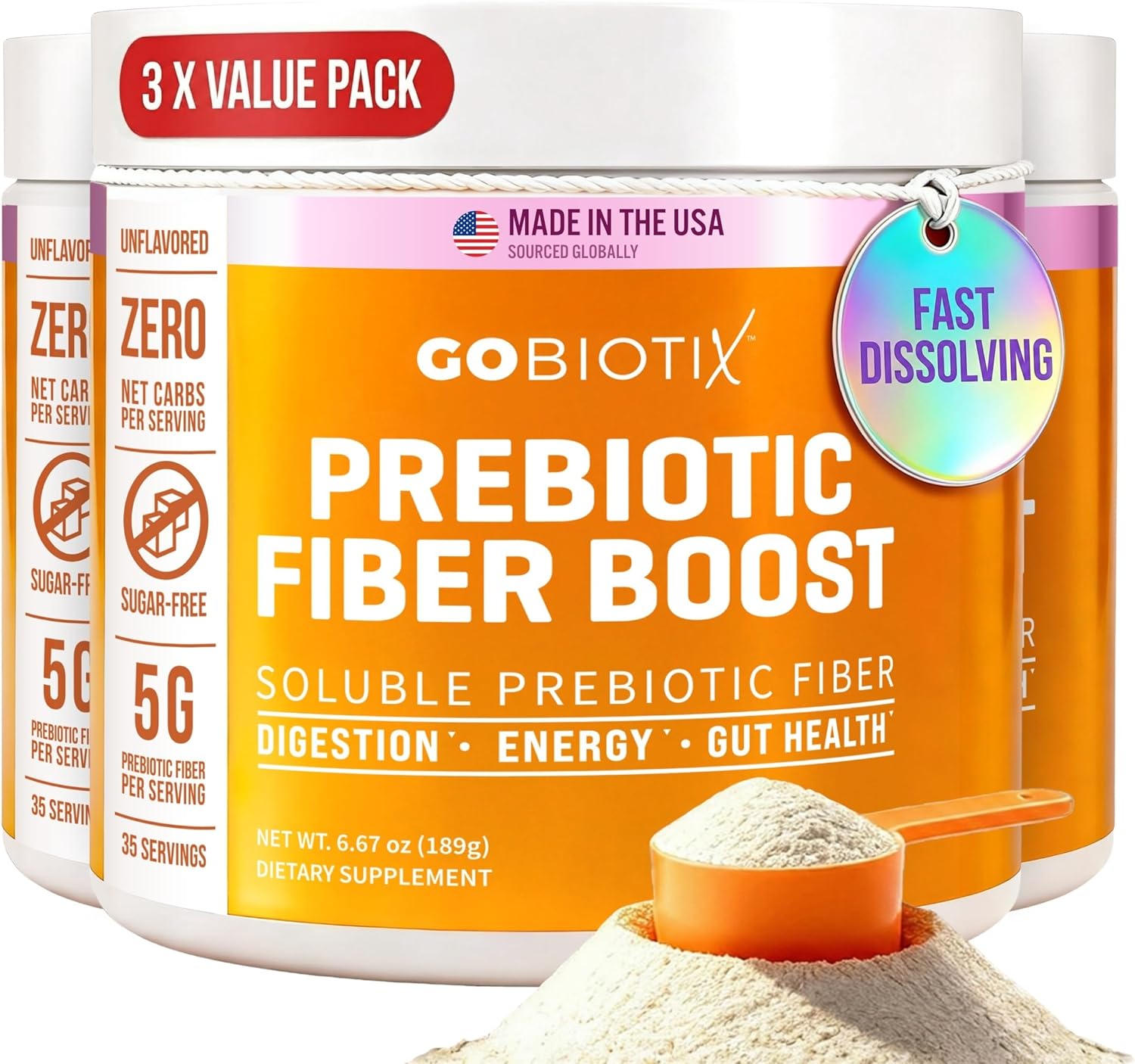 GOBIOTIX Prebiotic Fiber Supplement Powder