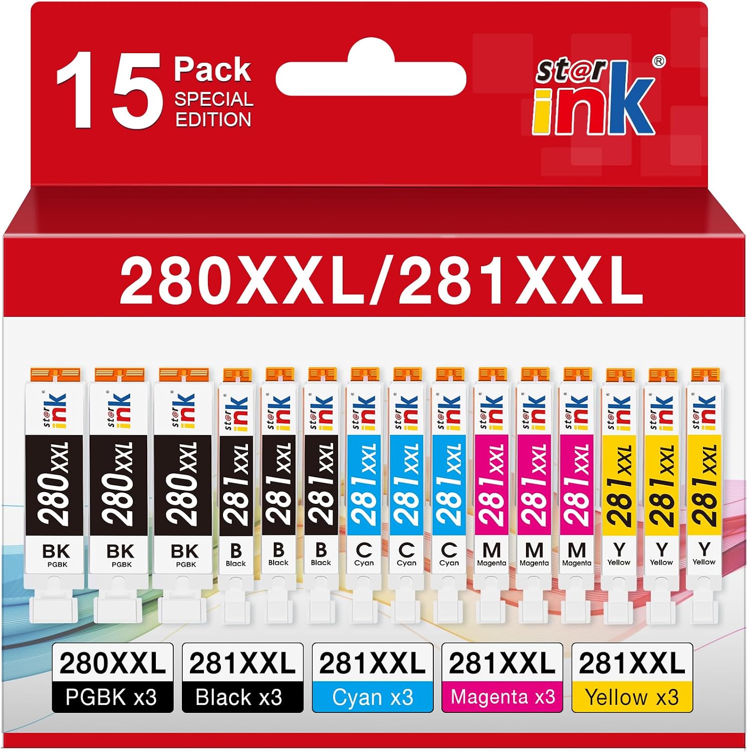 PGI-280XXL/CLI-281XXL Ink Cartridges 15-Pack