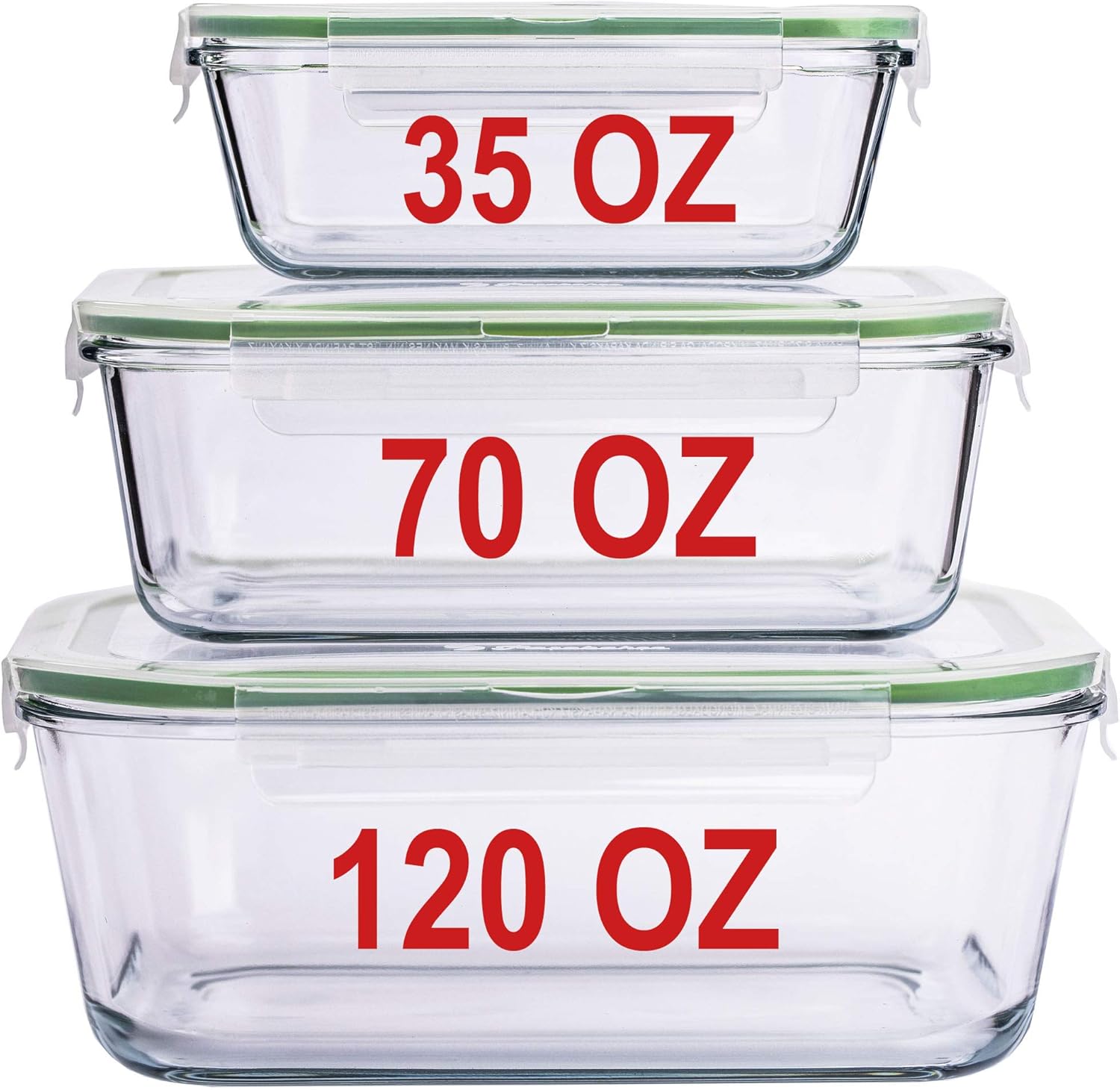 X-LARGE Glass Food Storage Containers