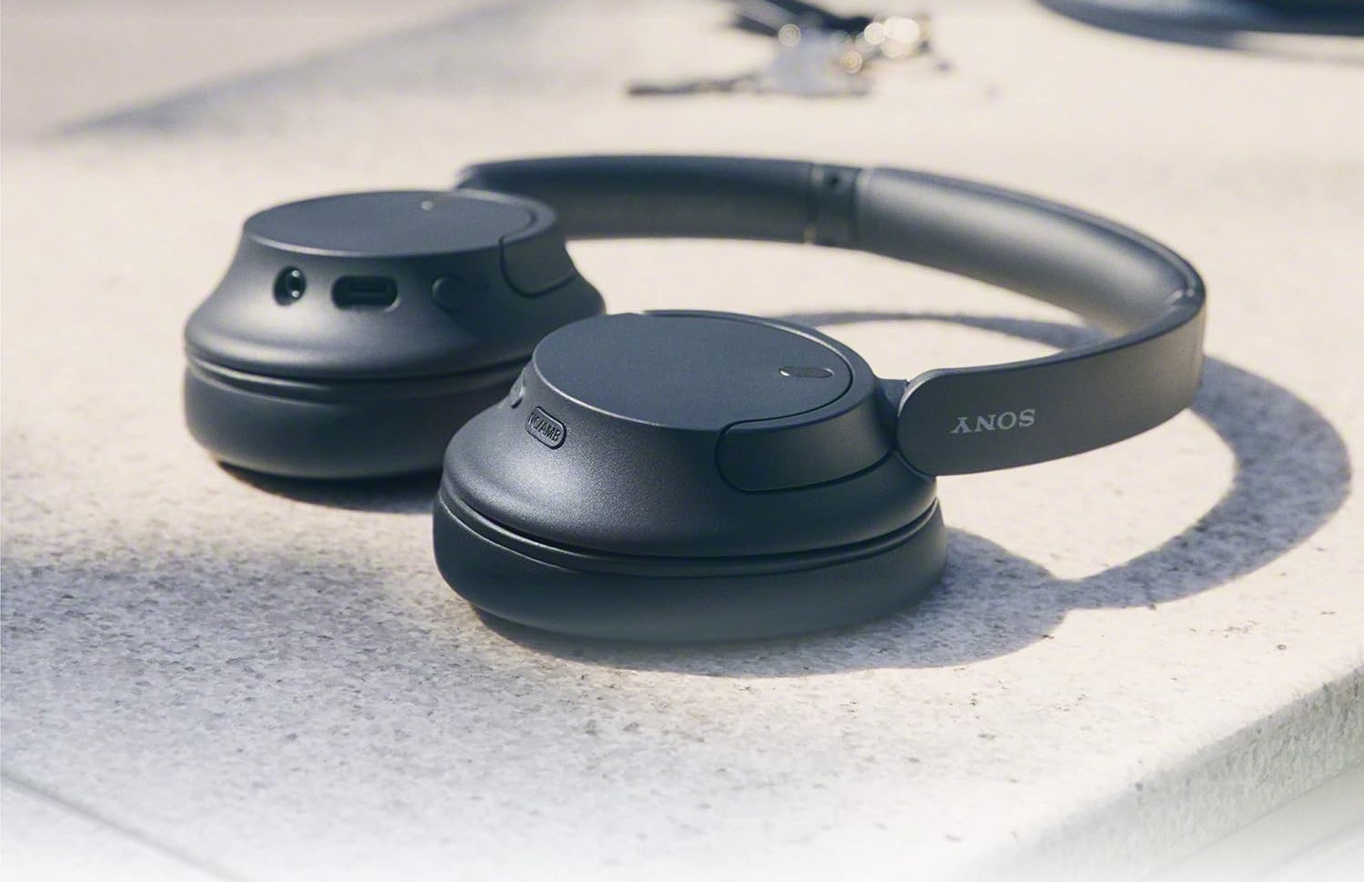 Sony WH-CH720N headphones worn out and about