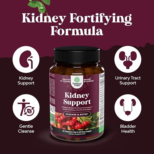 Front label of the Advanced Kidney Support Supplement highlighting its herbal blend