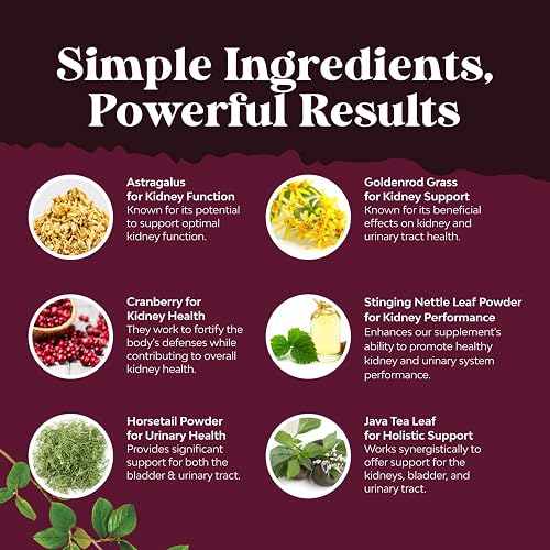 Supplement facts panel on the Advanced Kidney Support Supplement bottle