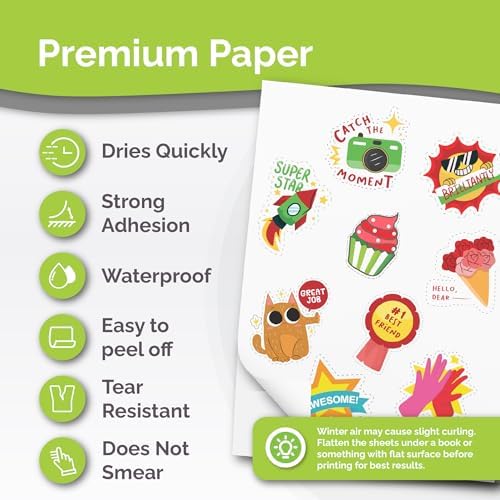 Close-up of the thick matte vinyl sticker sheet and its self-adhesive backing