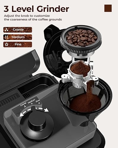 Avigator grinder panel showing coarse, medium, and fine grind levels