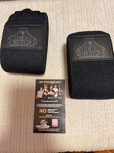 Bear Grips wraps providing knee support during workout
