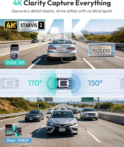 BOTSLAB G300 Plus dash cam mounted on a windshield showing the front lens