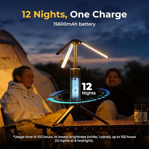 BougeRV telescopic camping lantern with panels extended