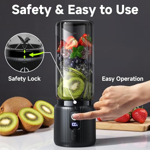 COKUNST portable blender with frozen berries inside the 17 oz cup