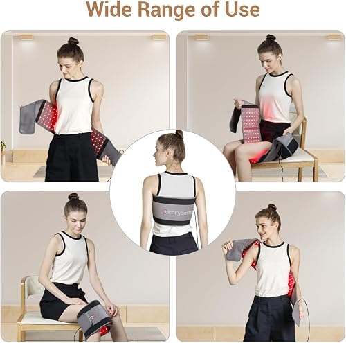 Comfytemp Red Light Therapy Belt wrapped around the lower back