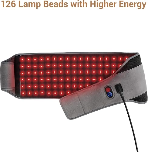 The Comfytemp Red Light Therapy Belt laid flat showing the LED panel