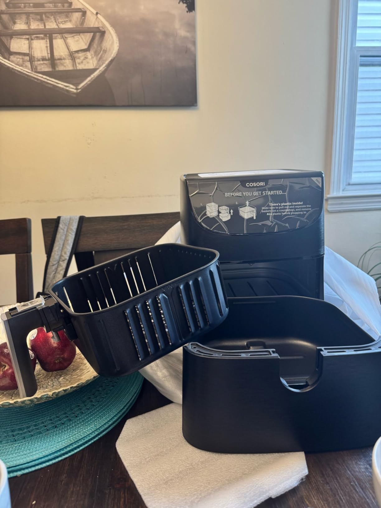 Customer photo showing the COSORI air fryer in a home kitchen setting