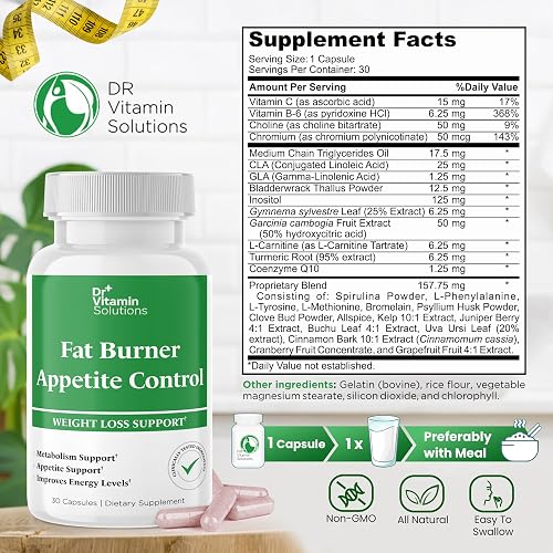 Customer photo of the Dr Vitamin Solutions Fat Burner bottle and capsules on a kitchen counter