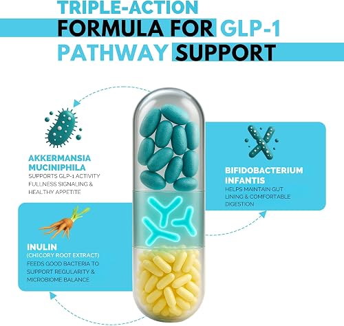 Customer photo of the Dr Vitamin Solutions GLP-1 Probiotic bottle and capsules on a kitchen counter
