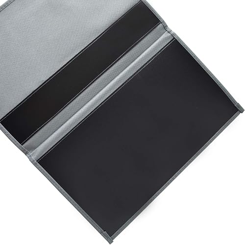 Flat DuomiW caddy panel opened to show the stiff black insert board sewn into the top edge that tucks under the mattress