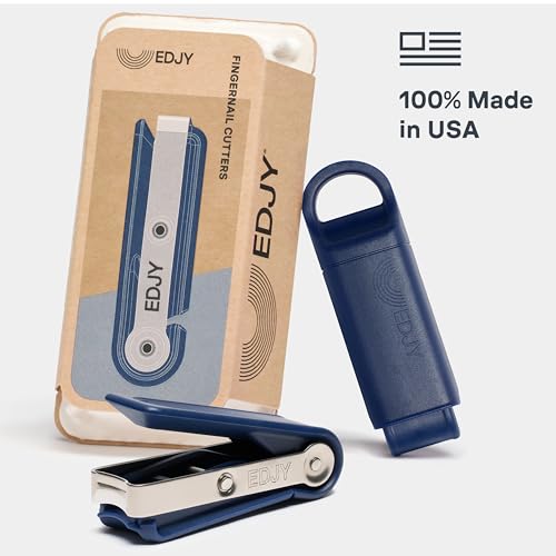 EDJY Fingernail Cutter next to a traditional drugstore clipper for size comparison