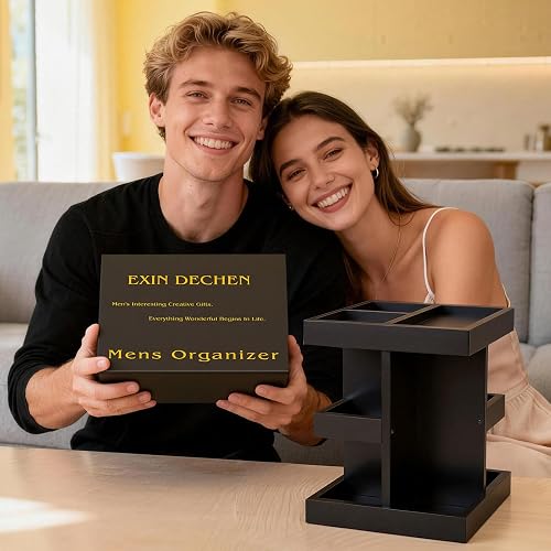EXIN DECHEN 3-tier rotating cologne organizer holding a fragrance collection