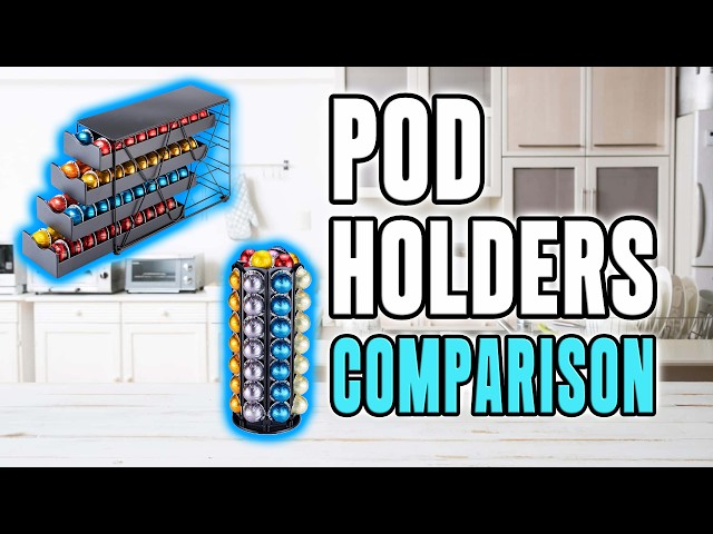 FlagShip Nespresso pod holder drawer in kitchen setup — tiers pulled out to show pod organization