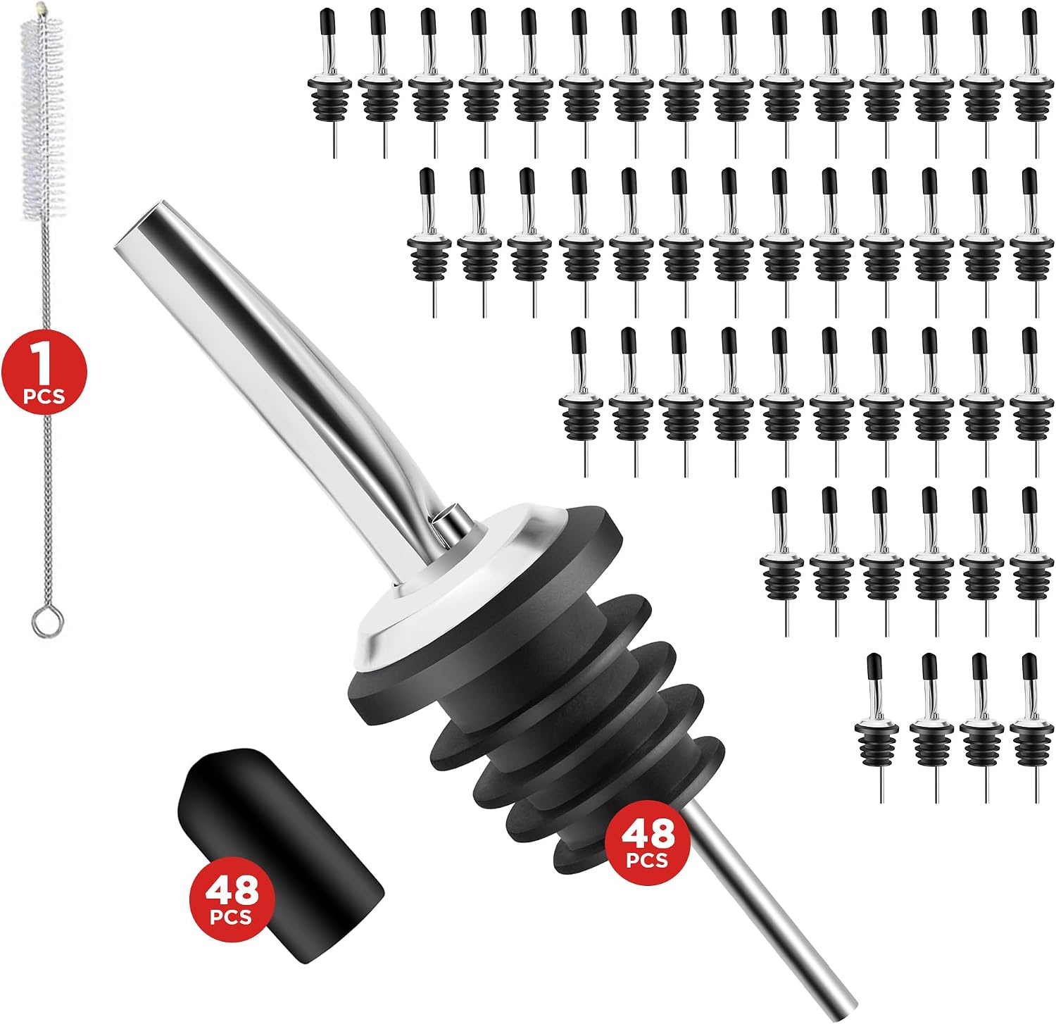 FYNECHEF 48 Pack Stainless Steel Bottle Pourers Review: Do They Stop the Drips for Good?