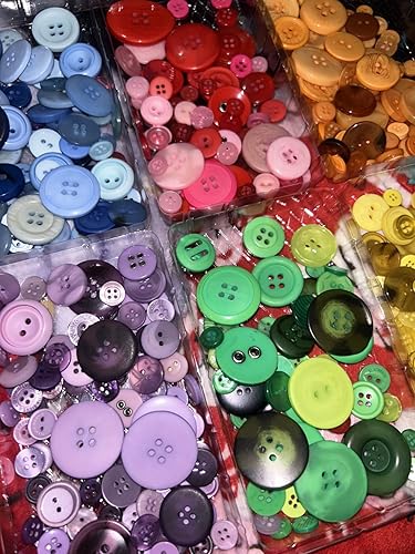 Close-up of assorted colorful craft buttons