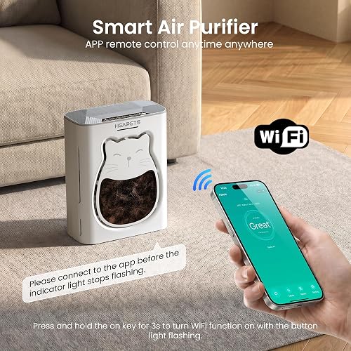 HEAPETS P365 paired with the Smart Life app for remote air quality control