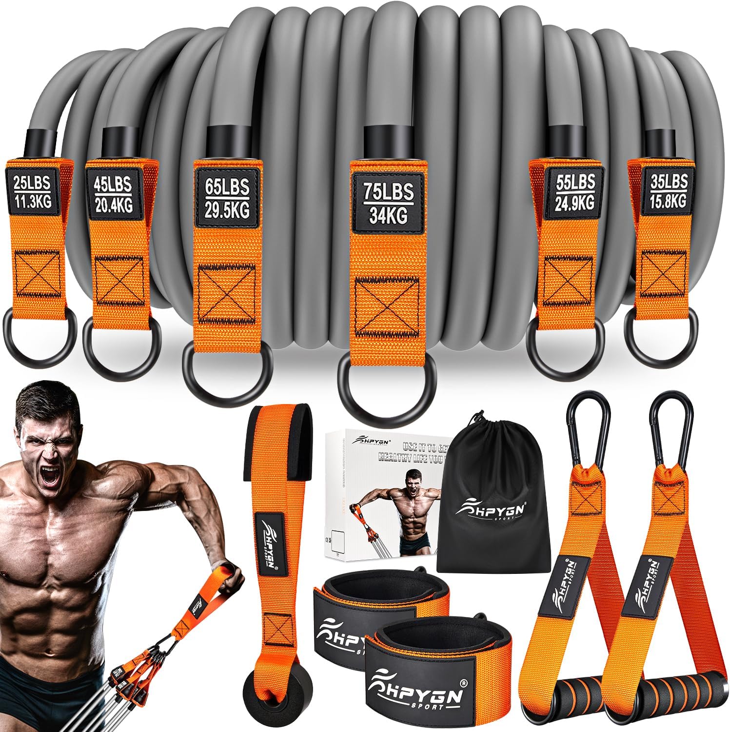 HPYGN Resistance Bands 300LBS Review: Heavy Home Gym