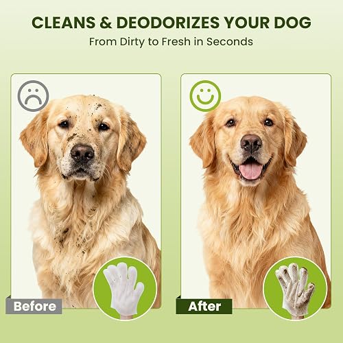 Customer photo showing a used pet glove wipe after cleaning