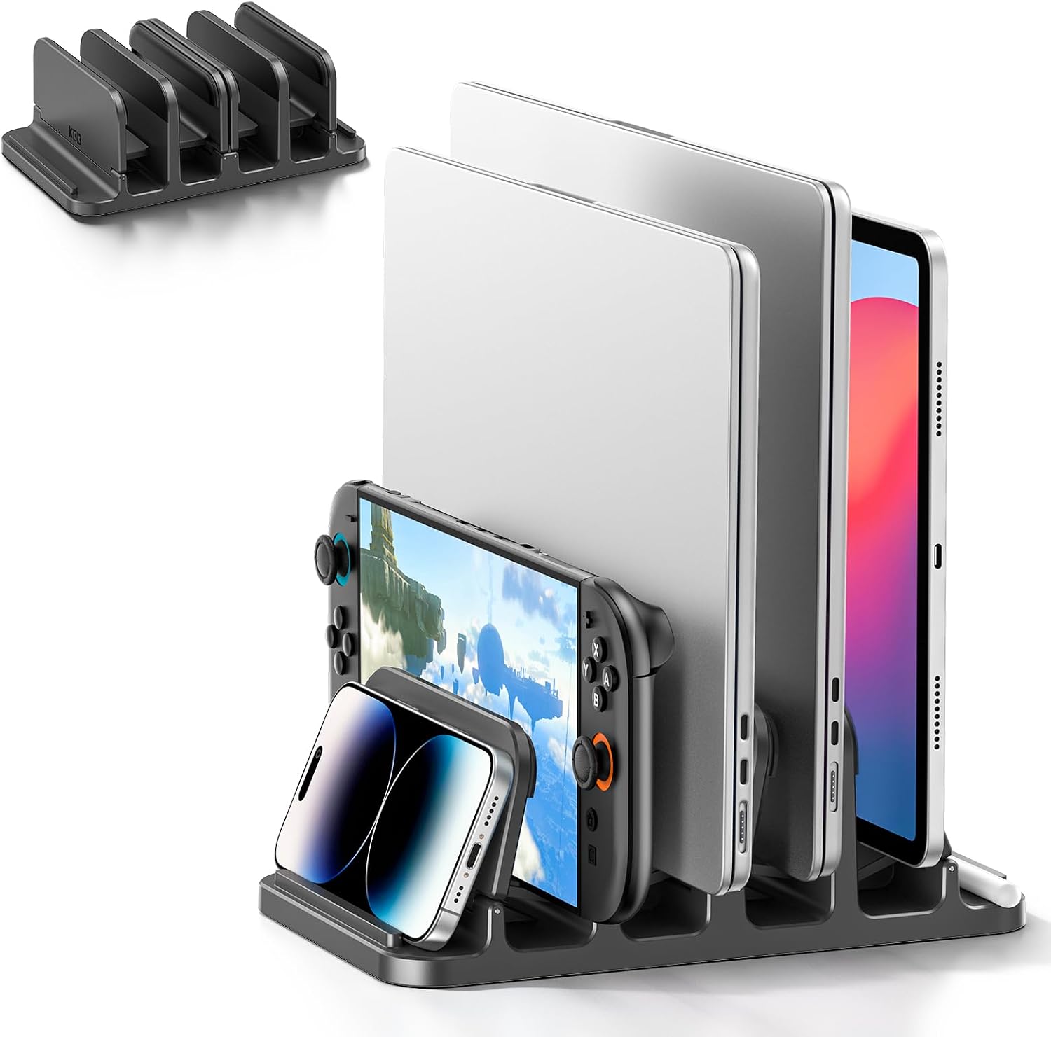 KDD 4-Slot Vertical Laptop Stand Review: Six Devices, One Gravity-Locking Dock