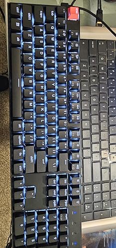 Customer photo showing Keychron K10 keyboard with backlight
