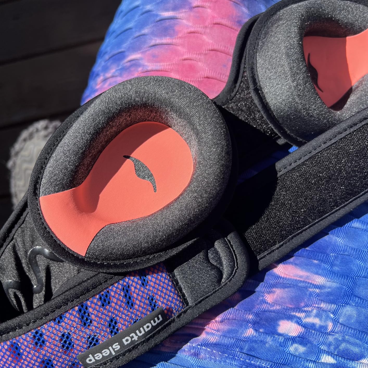 Customer photo showing the Manta Pro Sleep Mask