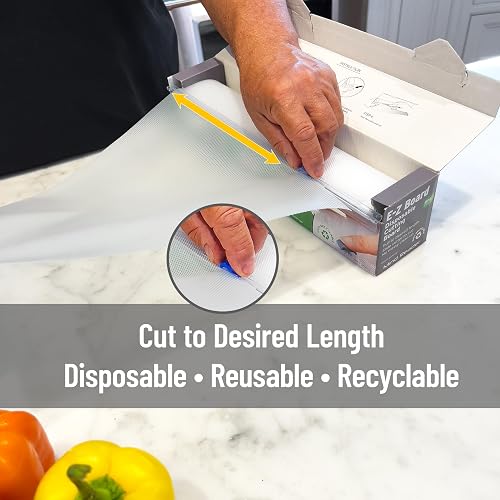 Mind Reader E-Z Board being pulled from the box and cut to length with the built-in slider cutter