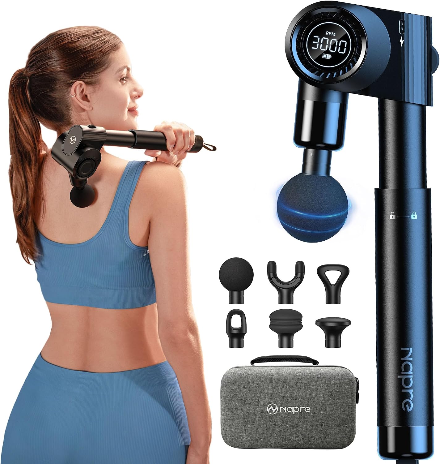 NAPRE Foldable Massage Gun Review: The Extendable Handle Changes Everything