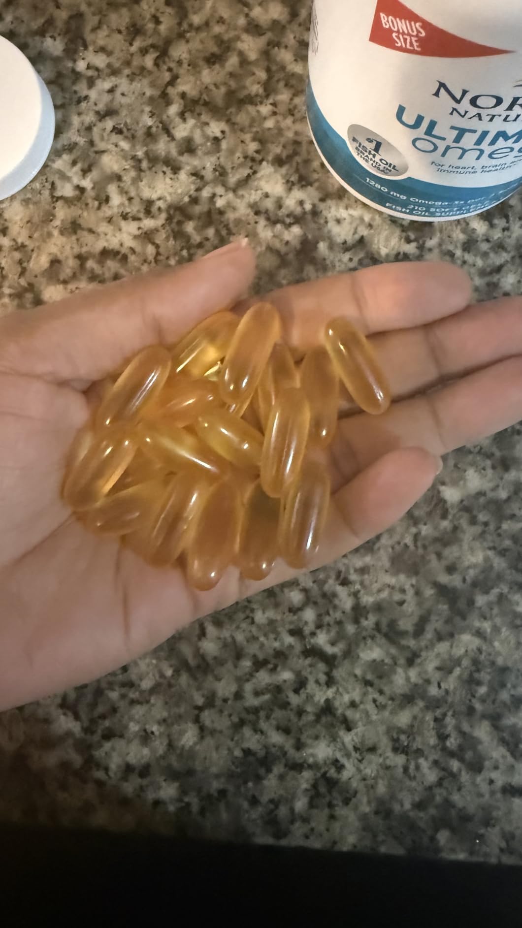 Customer photo showing Nordic Naturals Ultimate Omega softgels