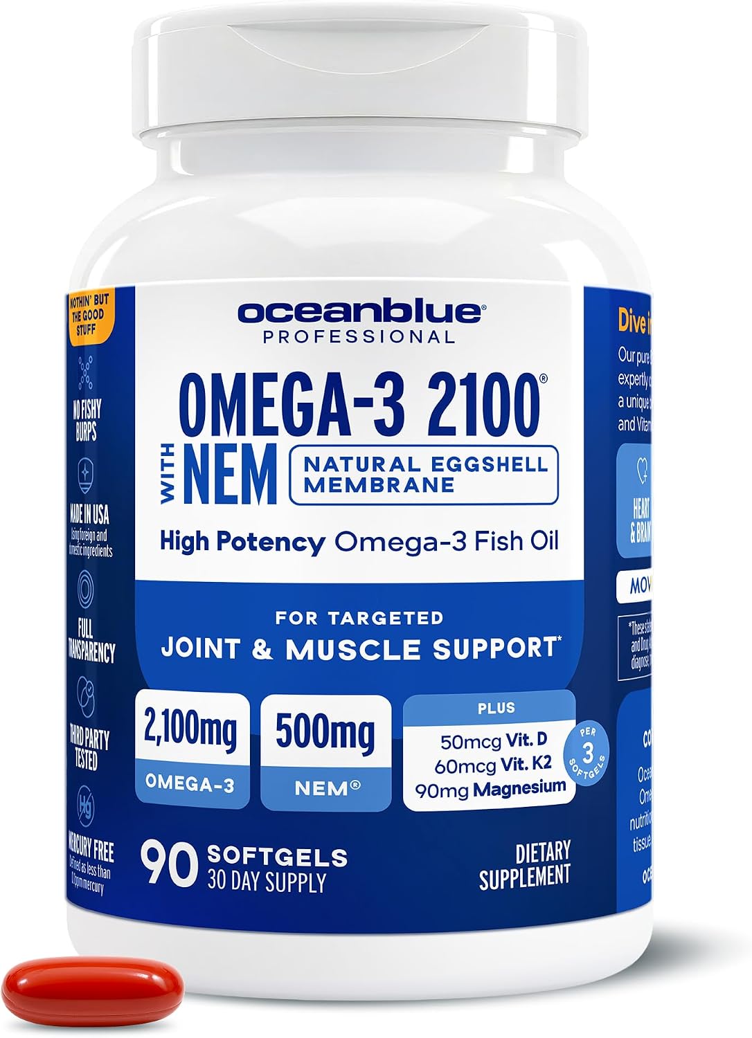 OceanBlue Omega-3 2100 with NEM Review: Triple-Strength Fish Oil Built for Joint Support