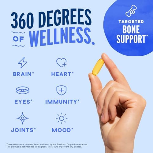 OceanBlue Omega-3 2100 softgels compared in hand for size