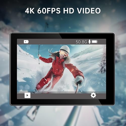 ODDV 4K60FPS action camera with its waterproof housing and mount accessories