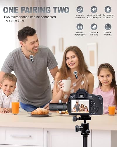 Two PQRQP transmitters clipped to two people while a camera on a tripod records both at once