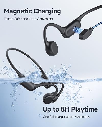 PSIER bone conduction headphones with their wraparound behind-the-head band