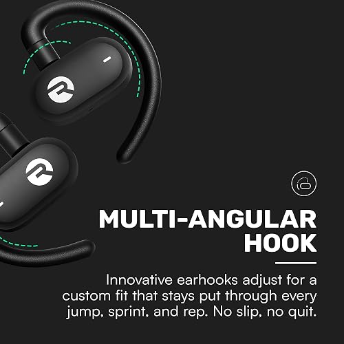 Raycon Fitness Open Ear Earbuds and charging case from another angle