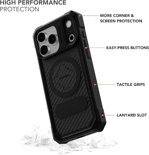Rokform Rugged Case shown from the back with its textured finish and magnet ring