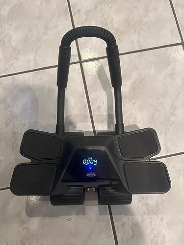 Customer photo showing ab roller with LCD display in use