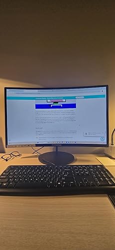 Close-up of curved monitor display showing contrast quality