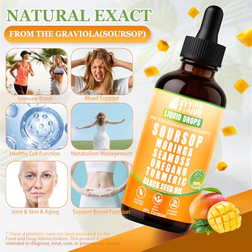 Vyxion Soursop Bitters Liquid Drops 10-in-1 herbal blend front packaging