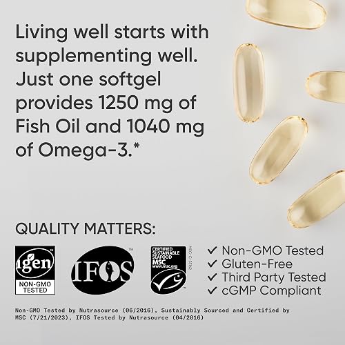 Sports Research Omega-3 Fish Oil label and certifications