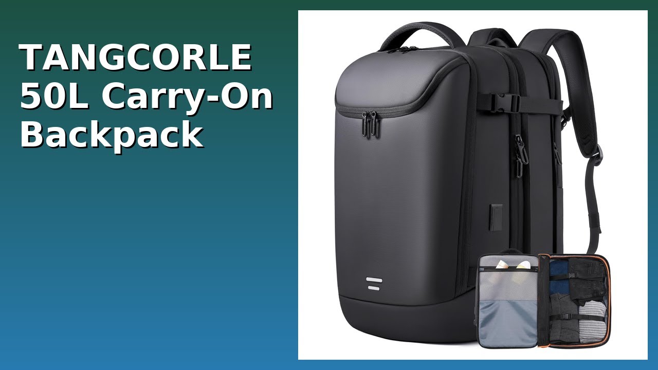 TANGCORLE 50L expandable backpack capacity demonstration