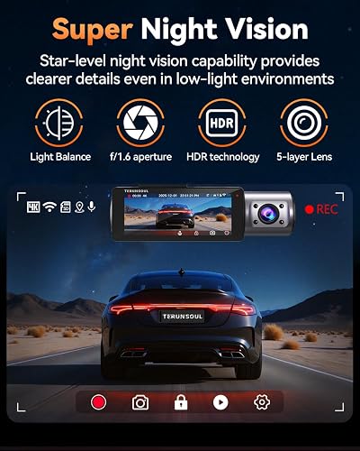 TERUNSOUL dash cam companion app showing live GPS speed and location data on a phone